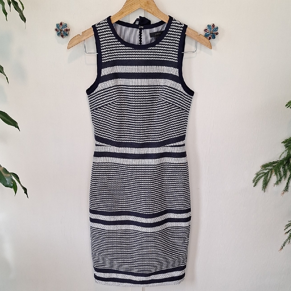 J. Crew Blue and White Striped Dress